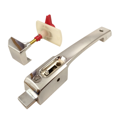 Deadbolt Handle 27C Locking Chrome w/ 1/4 Turn Low Conduction 4"