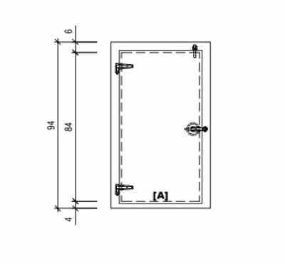 Door Swing Overlap Cooler WIPE Model #SO044084403L